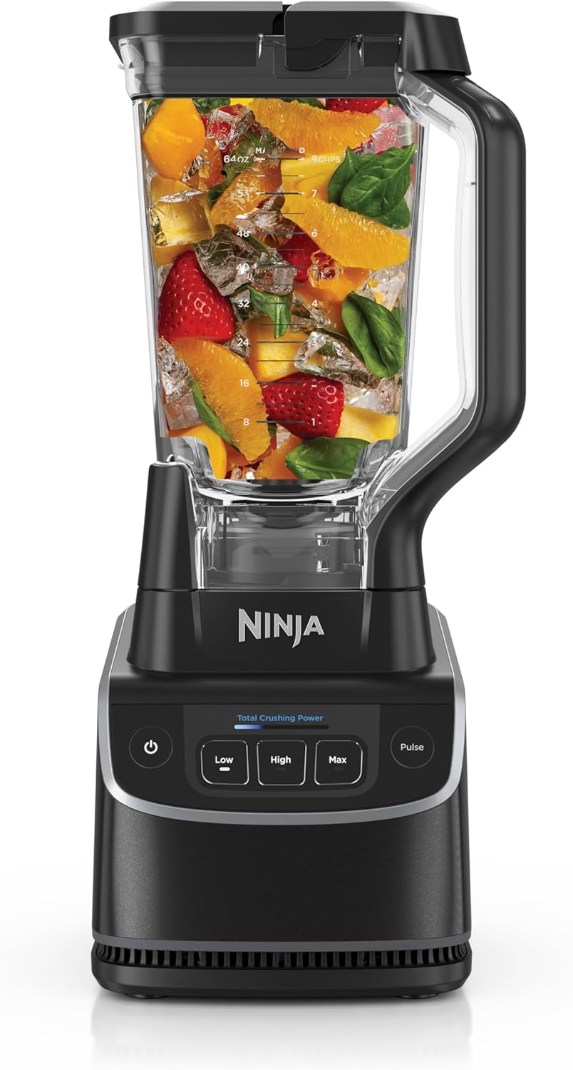 Ninja Professional Blender | Smoothie Blending, Drink Mixer, Grinder, Ice Crusher, Frozen Fruit Blending | 1000W Power, Total Crushing Technology, XL 72-oz. Pitcher | Black & Grey | BL610 Gronata