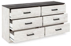 Signature Design by Ashley Shawburn Rustic 5 Drawer Chest of Smooth-Gliding Drawers and Safety Stop, White & Gray Gronata