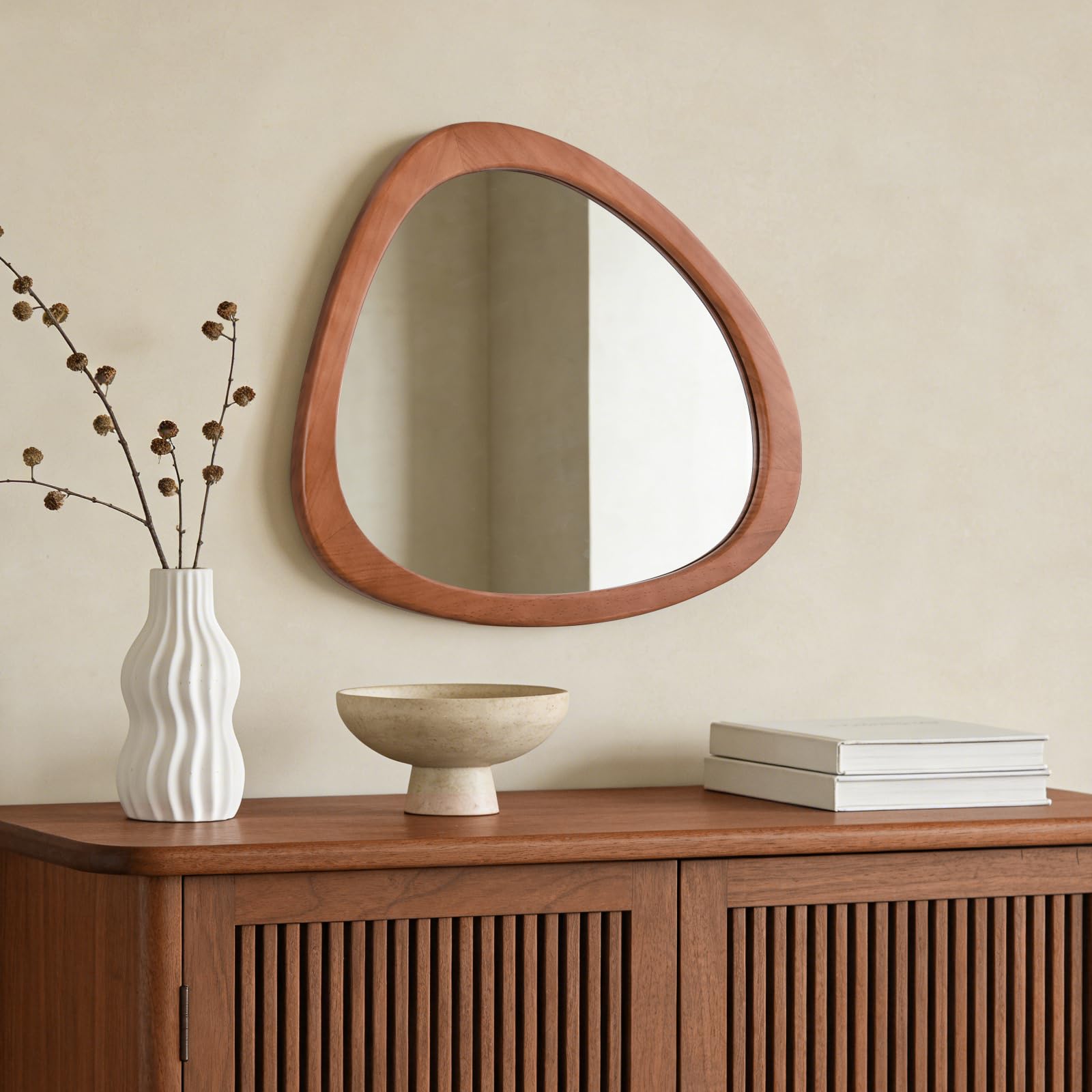 WallBeyond Asymmetrical Mirror, Irregular Mirror Full Length, Boho Wall Mirrors Decorative for Bedroom Living Room Entryway Hall, Mid Century Modern Decor 48" H x 22" W Gronata