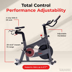 Sunny Health & Fitness Nova Smart Indoor Cycling Bike – Magnetic Resistance Exercise Bike with SunnyFit App, Quiet Belt Drive & Compact Home Cardio Bike for Beginners Gronata