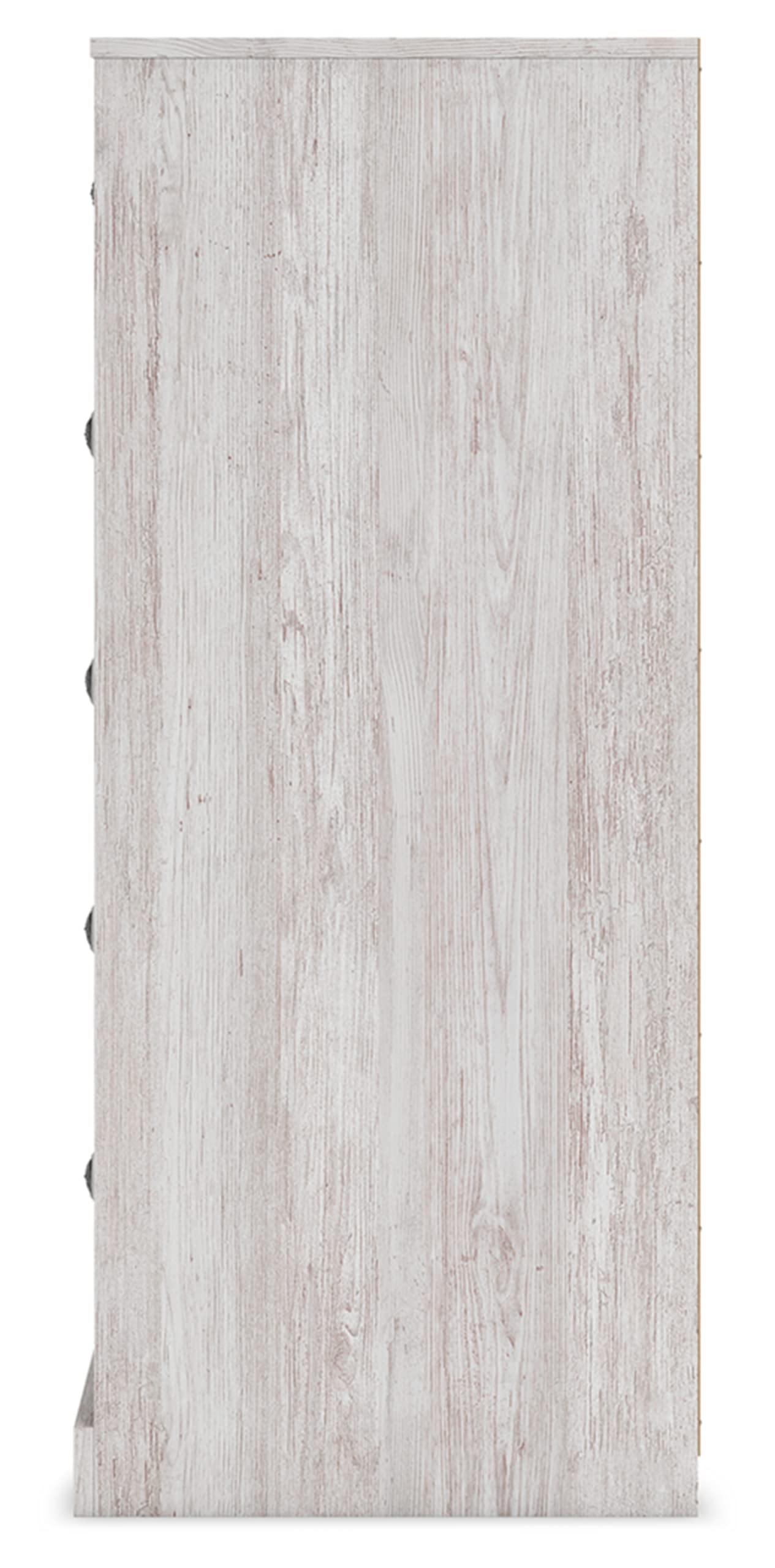 Signature Design by Ashley Shawburn Rustic 5 Drawer Chest of Smooth-Gliding Drawers and Safety Stop, White & Gray Gronata