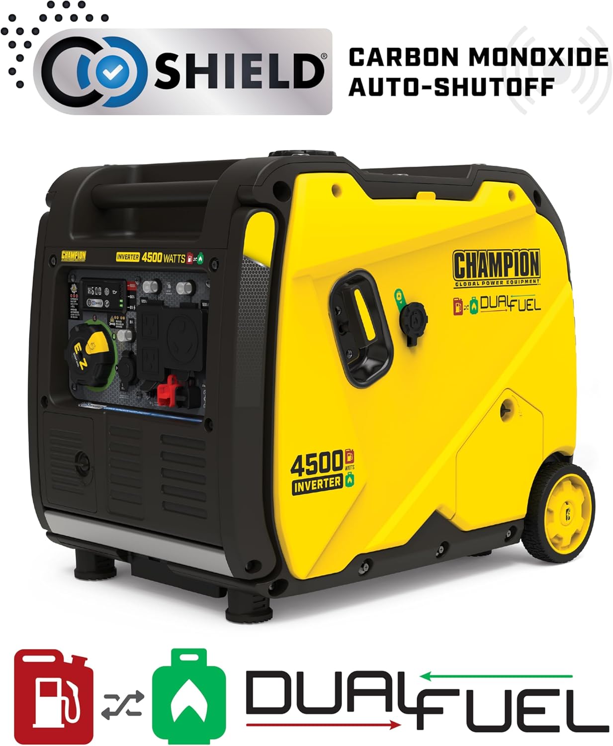 Champion Power Equipment 4500-Watt Electric Start Dual Fuel RV Ready Portable Inverter Generator with Quiet Technology and Free 3-Year Warranty Gronata