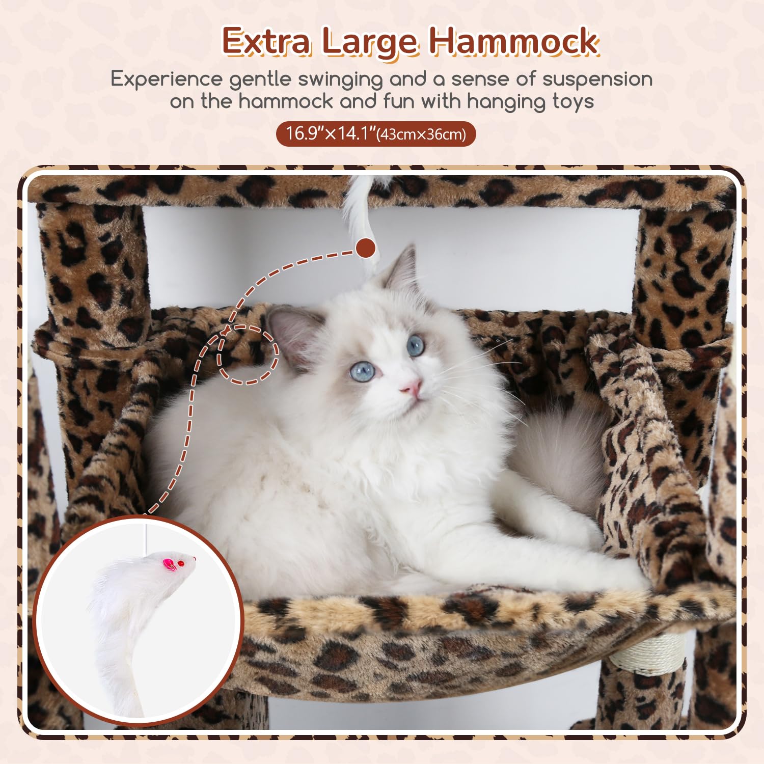 Globlazer Heavy Duty Cat Tree, 70 inch Sturdy Cat Tree for Indoor Cats Extra Large Cat Tower with Scratching Post, Hammock, Cat Condo for Adult Cats Kittens, F70 Pro, Light Grey Gronata