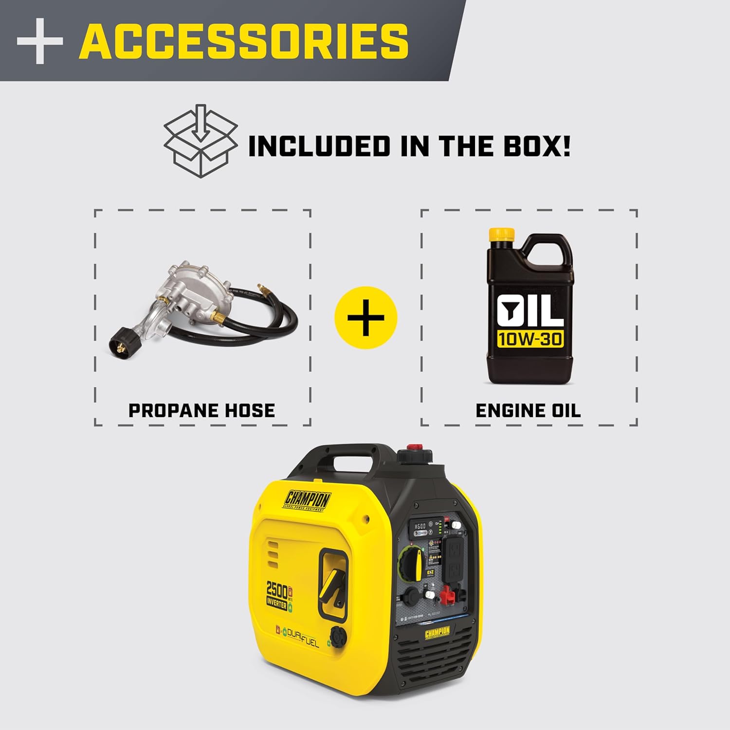 Champion Power Equipment 2500-Watt Dual Fuel Portable Inverter Generator with Quiet Technology and CO Shield Gronata