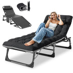 DoCred Heavy Duty Chaise Lounge Chair, Adjustable 5-Position Folding Chaise Lounge Chairs for Outside, Portable Lay Flat Beach Lounge Chair for Outdoor Sunbathing Beach Pool Lawn Camping Gronata