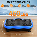 GLYLF Vibration Plate Exercise Machine, 130 Levels Full Body Workout Vibrating Plate for Lymphatic Drainage Weight Loss, 450 Lbs Capacity Shake Platform with Resistance Bands Bluetooth for Women Men Gronata