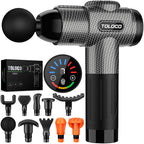 TOLOCO Massage Gun, Deep Tissue Back Massage for Athletes for Pain Relief, Percussion Massager with 10 Massages Heads & Silent Brushless Motor, Fathers Day Dad Gifts, Black Gronata