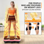 GLYLF Vibration Plate Exercise Machine, 130 Levels Full Body Workout Vibrating Plate for Lymphatic Drainage Weight Loss, 450 Lbs Capacity Shake Platform with Resistance Bands Bluetooth for Women Men Gronata