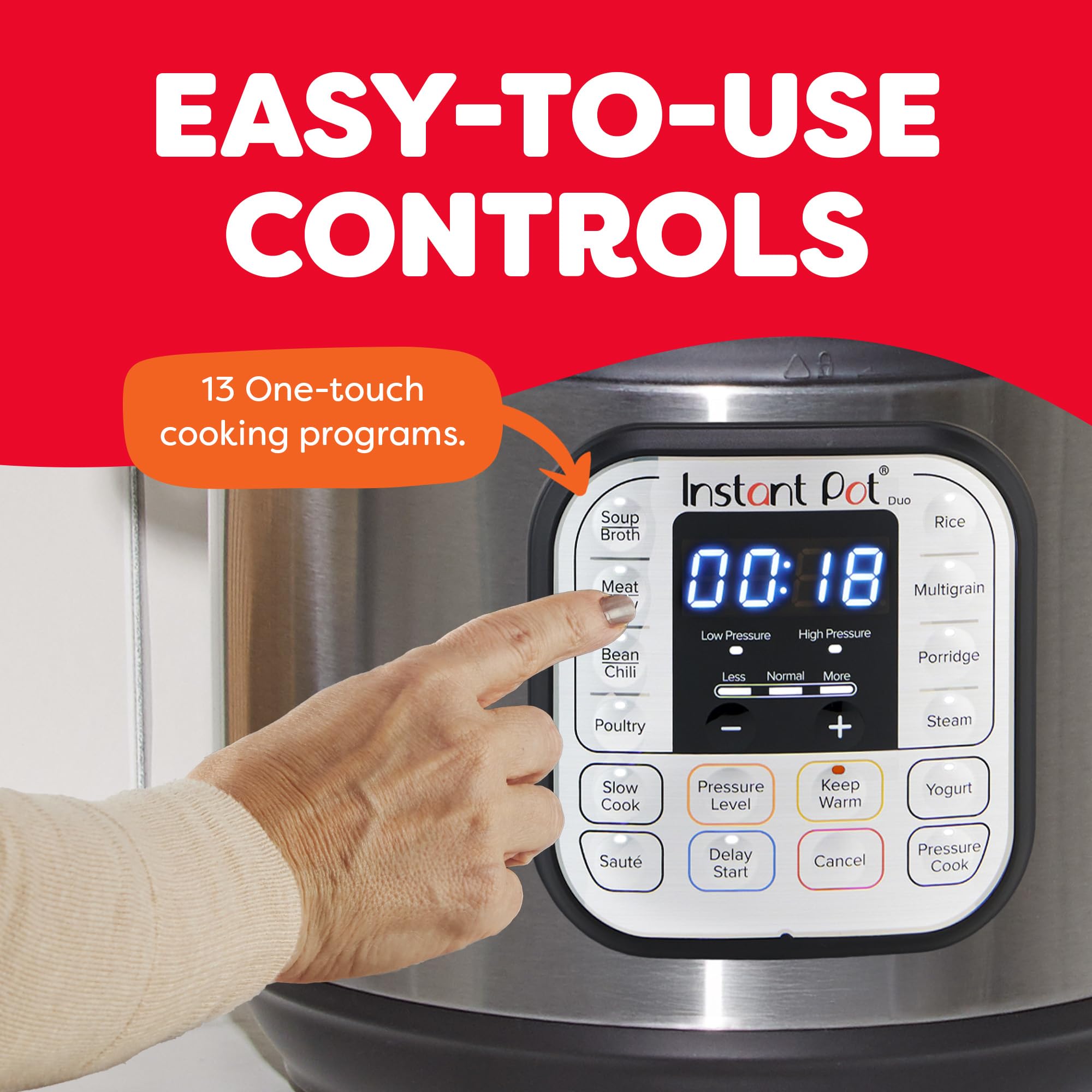 Instant Pot Duo 7-in-1 Electric Pressure Cooker, Slow Cooker, Rice, Steamer, Sauté, Yogurt Maker, Warmer & Sterilizer, Includes App With Over 800 Recipes, Stainless Steel, 6 Quart Gronata