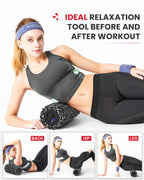 FITINDEX Vibrating Foam Roller for Back Pain, FSA&HSA Eligible, 5-Speed Muscle Massage, Exercise, Muscles Deep Tissue, Physical Therapy, Pilates, Yoga, Neck, Leg, Rechargeable, Travel Portable, Gray Gronata