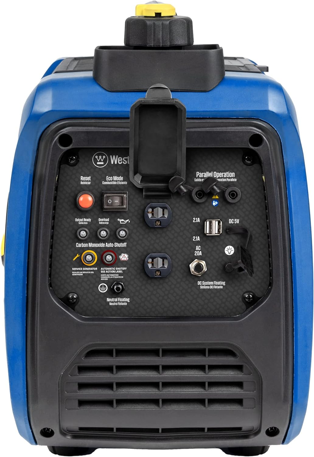 Westinghouse 1500 Peak Watt Super Quiet & Lightweight Portable Inverter Generator, Gas Powered, CO Sensor, Parallel Capable, Long Run Time,Blue Gronata