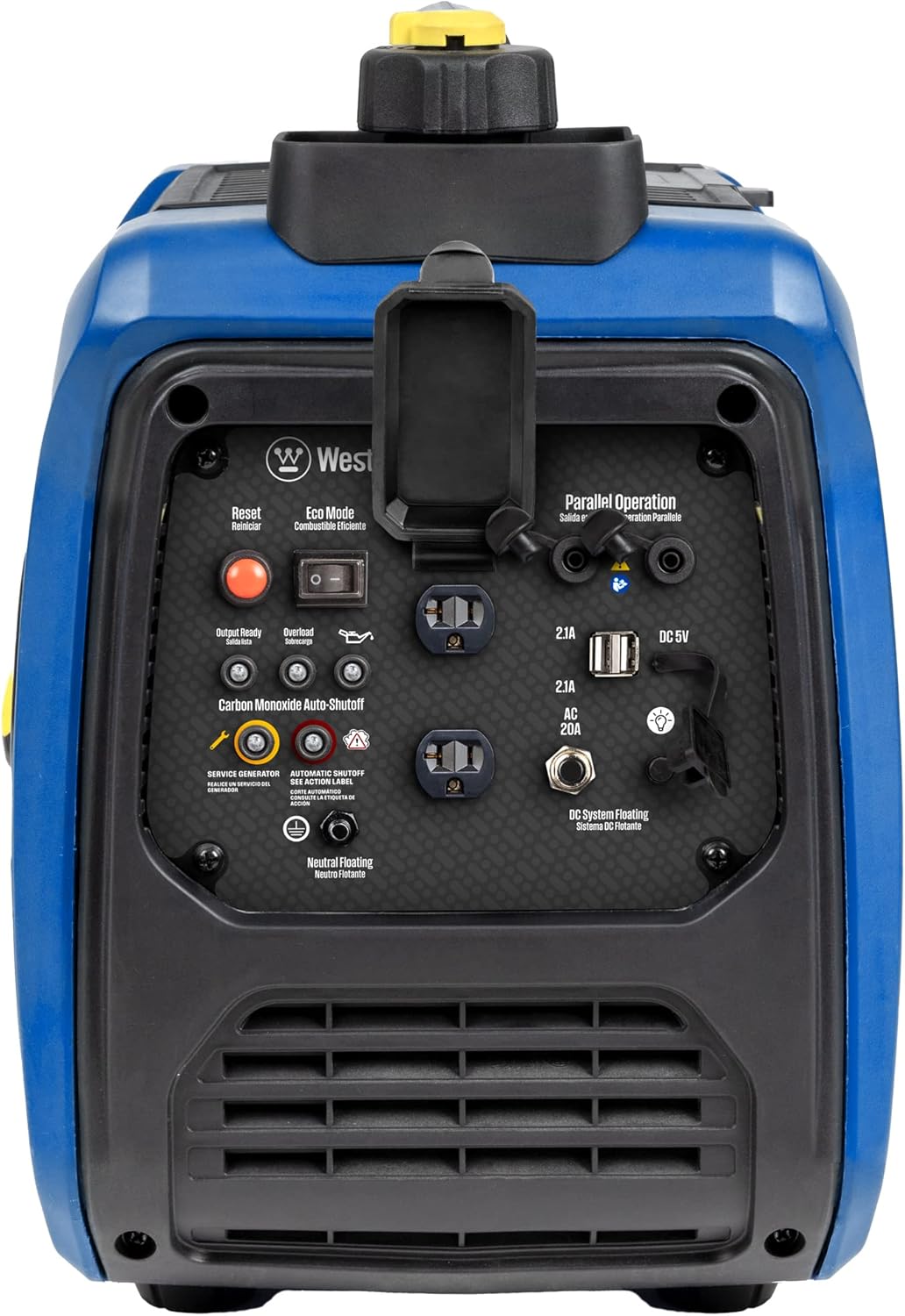 Westinghouse 1500 Peak Watt Super Quiet & Lightweight Portable Inverter Generator, Gas Powered, CO Sensor, Parallel Capable, Long Run Time,Blue Gronata