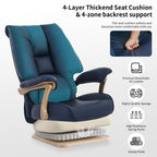 EXCEBET Big and Tall Executive Office Chair with Footrest, 400LBS Capacity Ergonomic High-Back Desk Office Chair with Lumbar Support, Padded Armrests & Thick Cushion, White PU Leather Chairs Gronata