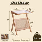 Tiita Rattan Coffee Table, Bamboo Accent Bedside Tables, Glass Nightstand Side Table, Boho Wooden End Table with Storage for Living Room,Living Room, Dining Room, Tea, Home Décor Gronata