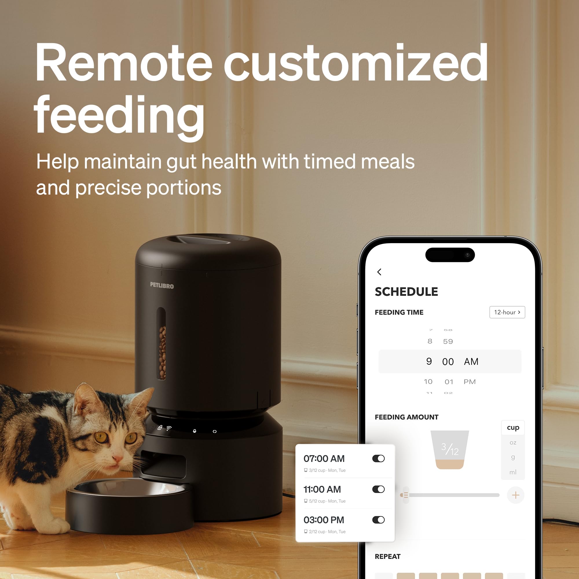 PETLIBRO Automatic Cat Feeder, 5G WiFi Automatic Dog Food Dispenser with Freshness Preservation, 5L Timed Pet Feeder with Low Food Sensor, Up to 10 Meals Per Day Gronata