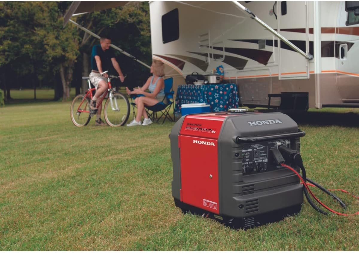 Honda EU3000iS 3000 Watt Inverter Generator, Super Quiet 120V Gas Powered Portable Generator for Camping, RV or Home Backup Power Supply, Up to 19.6 Hour Run Time (EU3000IS1AN) Gronata