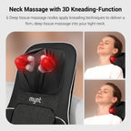 Mynt FSA Eligible HSA Approved Shiatsu Neck and Back Massager for Chair with 10 Deep Kneading Nodes, 2D & 3D Back Massage with Heat, Portable Spot Massage Chair Pad (Black) Gronata