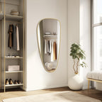 WallBeyond Asymmetrical Mirror, Irregular Mirror Full Length, Boho Wall Mirrors Decorative for Bedroom Living Room Entryway Hall, Mid Century Modern Decor 48" H x 22" W Gronata