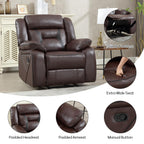 EBELLO Faux Leather Recliner Sofa Furniture Set for Living Room, 2 Recliner Chairs, 3 Seat Reclining Sofa Couch Set for Meeting Room, Brown Gronata