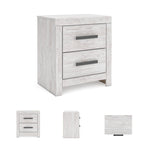 Signature Design by Ashley Wynnlow Rustic 2 Drawer Two Drawer Nightstand, 24.41" Tall, Weathered Gray Gronata