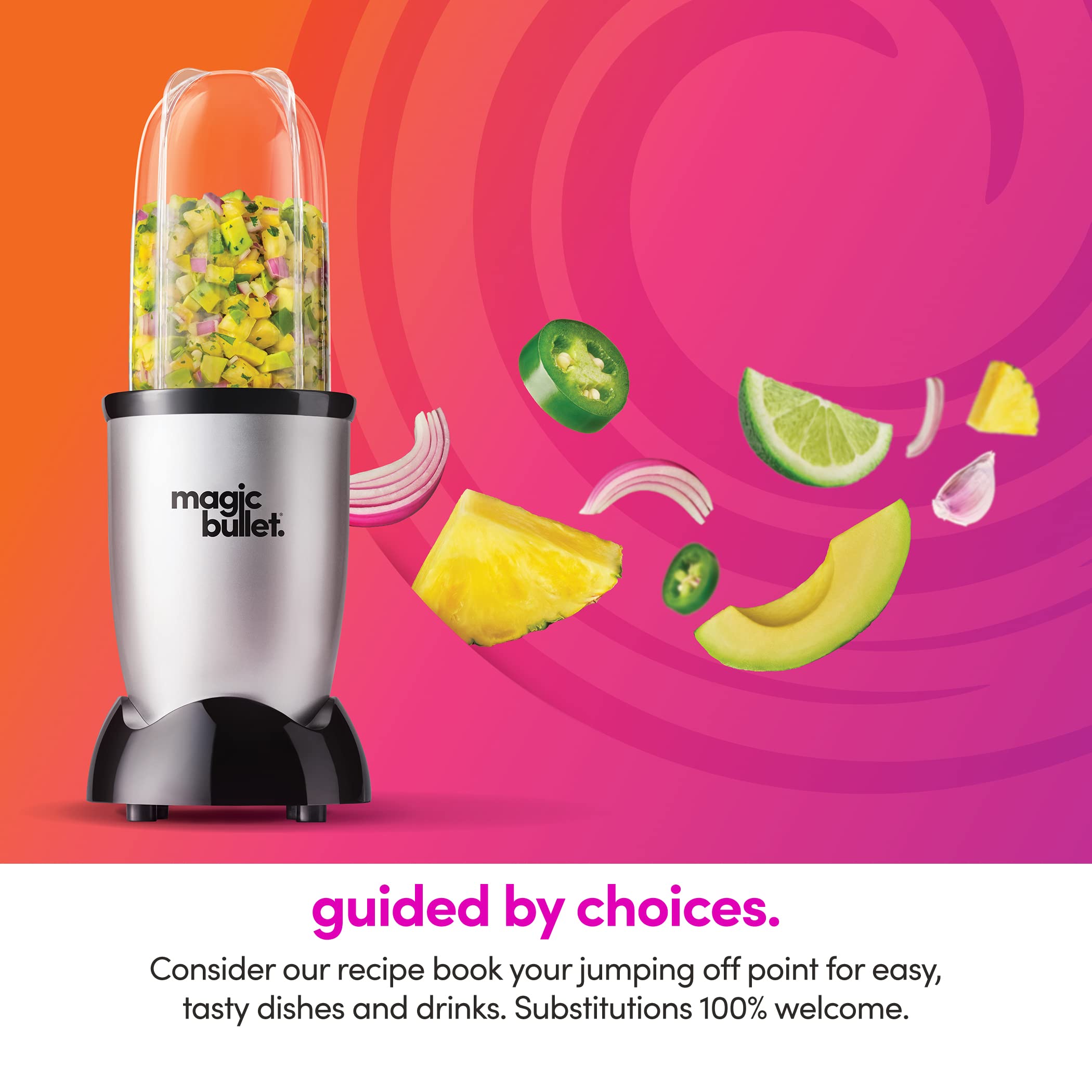 Magic Bullet Blender, Small, Silver, 11 Piece Set Gronata