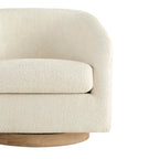 CHITA Swivel Accent Chair, Fully Assembled Fabric Barrel Armchair with FSC Certified Upholstered for Living Room, Bedroom and Office, Cream Gronata