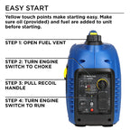 Westinghouse 1500 Peak Watt Super Quiet & Lightweight Portable Inverter Generator, Gas Powered, CO Sensor, Parallel Capable, Long Run Time,Blue Gronata