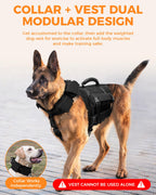 LISPOO Weighted Dog Vest and Collar Set with 4 Removable 0.88 lb Weight Blocks, No Sand Filling, Training Gear for Medium and Large Dogs, Walking, Conditioning, Muscle Building, M Gronata
