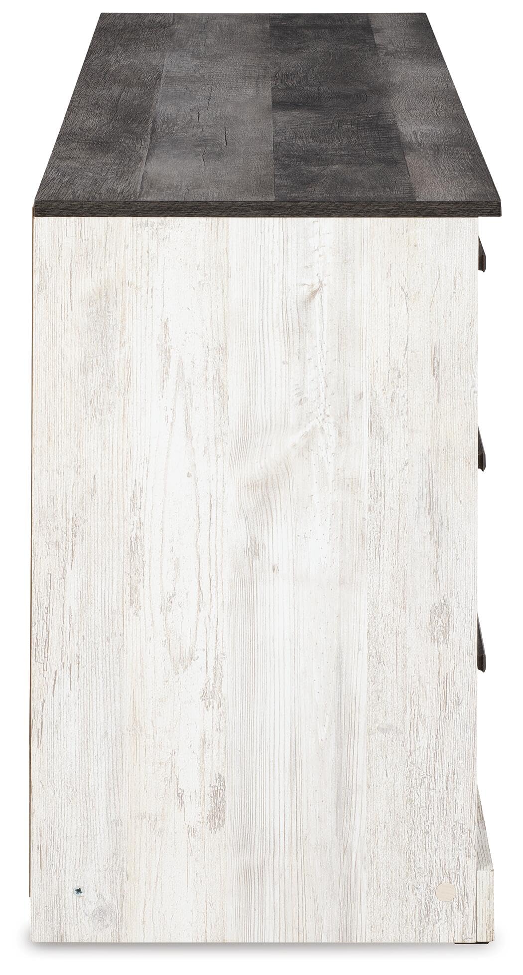 Signature Design by Ashley Shawburn Rustic 5 Drawer Chest of Smooth-Gliding Drawers and Safety Stop, White & Gray Gronata