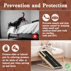 Chuiendi Dog Ramp for High Bed, Couch, Car, Pet Ramps 55.12" Long Adjustable 19.3"-27.17" Wooden Dog Step with Anti-slip Rubber Mat & Safety Side Rails for Small Medium Large Older Pets, up to 250 lbs Gronata