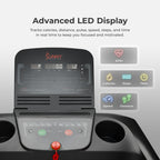 Sunny Health & Fitness Active 400 Smart Auto Incline Treadmill – Foldable Running Machine w/Bluetooth, Wi-Fi, 12% Incline, Shock Absorption & SunnyFit Fitness App - SF-T724012 Gronata