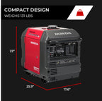 Honda EU3000iS 3000 Watt Inverter Generator, Super Quiet 120V Gas Powered Portable Generator for Camping, RV or Home Backup Power Supply, Up to 19.6 Hour Run Time (EU3000IS1AN) Gronata