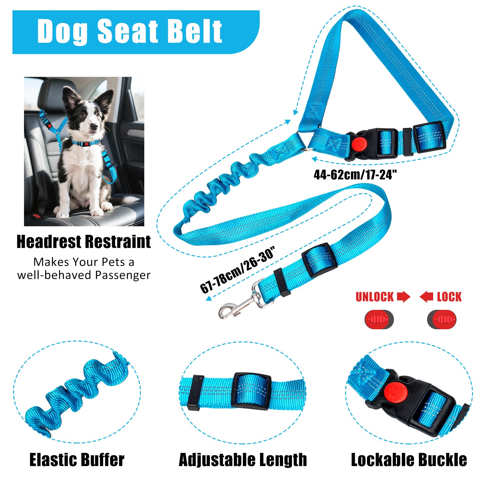 YXFDOYT No Pull Dog Harness Adjustable Collar & Leash Set - Dog Halter Harnesses Collapsible Bowls & Poop Bag Dispenser Muzzle ID Tags Toys Fits Small Medium Large Dogs (Pink-L) Gronata
