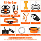 YXFDOYT No Pull Dog Harness Adjustable Collar & Leash Set - Dog Halter Harnesses Collapsible Bowls & Poop Bag Dispenser Muzzle ID Tags Toys Fits Small Medium Large Dogs (Pink-L) Gronata