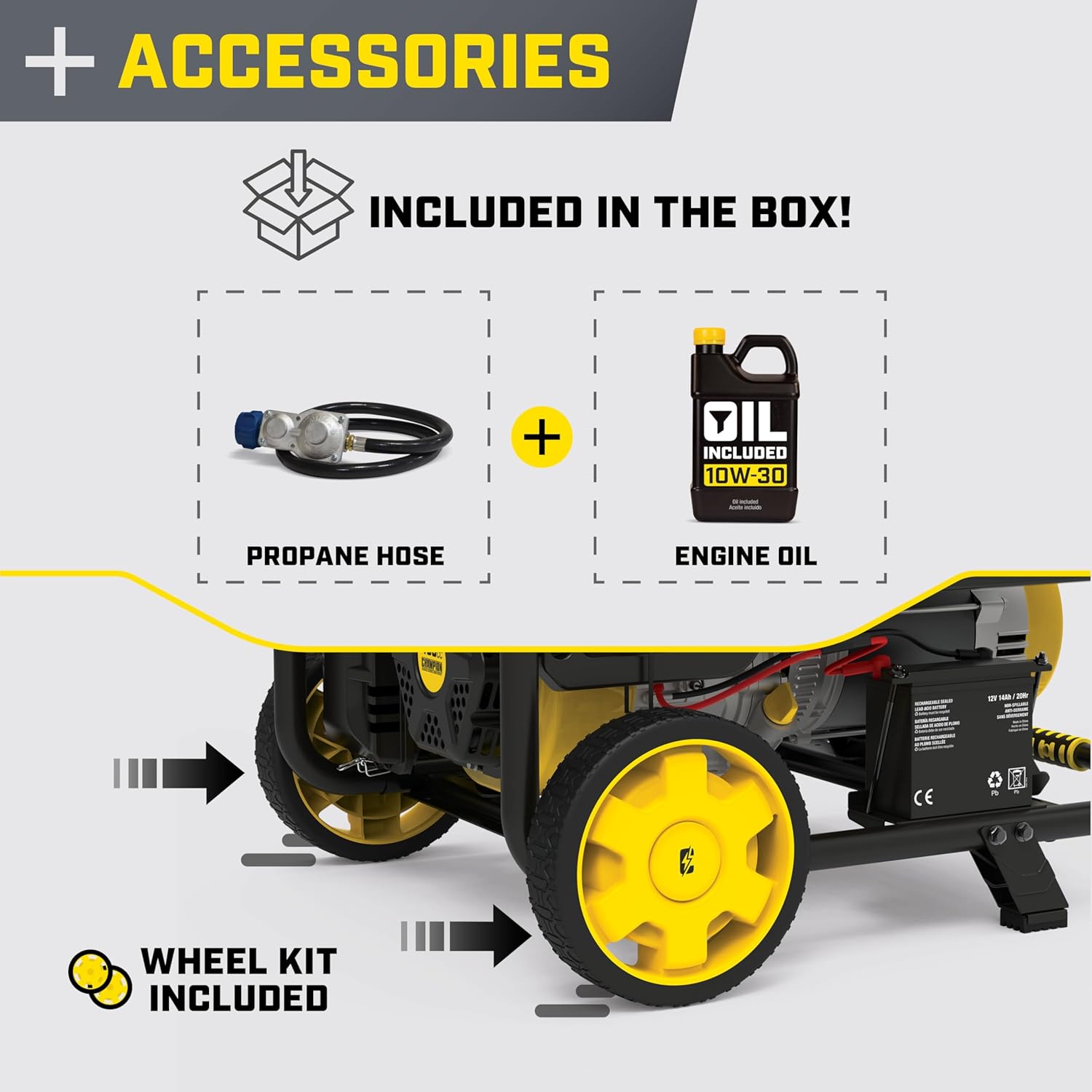 Champion Power Equipment 9375-Watt Dual Fuel Portable Generator with Electric Start and Free 3-Year Warranty Gronata