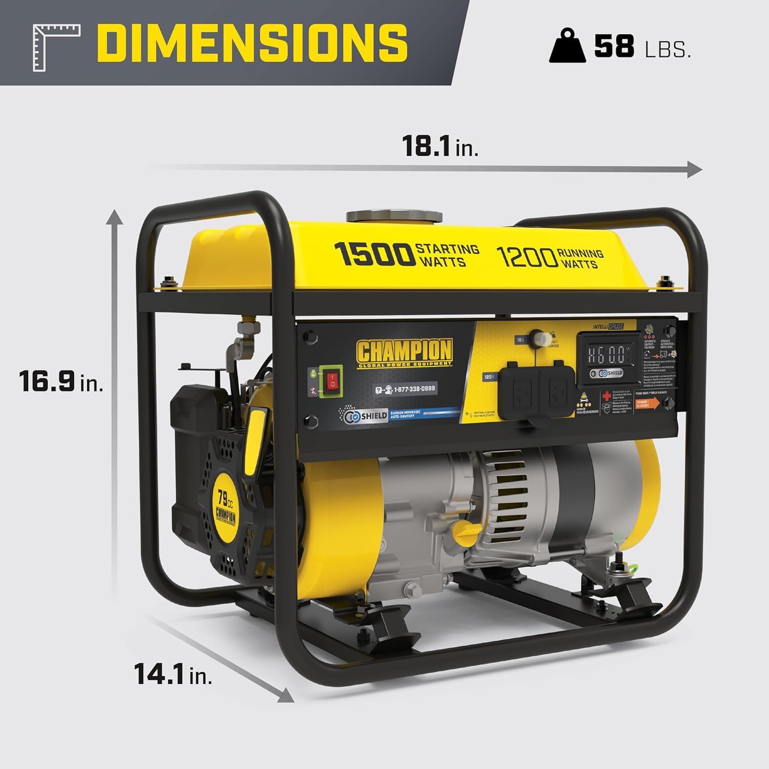 Champion Power Equipment 1500-Watt Portable Generator with Free 3-Year Warranty Gronata