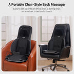 Mynt FSA Eligible HSA Approved Shiatsu Neck and Back Massager for Chair with 10 Deep Kneading Nodes, 2D & 3D Back Massage with Heat, Portable Spot Massage Chair Pad (Black) Gronata