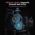 Sunny Health & Fitness Foldable Magnetic Stationary Exercise X-Bike Pro, 300 LB Capacity, Low-Impact, 14-Level Resistance, Ergonomic Support, SunnyFit App Enhanced Connectivity - SF-B223012 Gronata