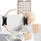 PhysKcal Pilates Ring Set, Magic Ring with 1x Core Ball, 3X Resistant Loop and 2X Flex Band, Pilates on Mat Essential Kit (Nude) Gronata