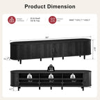OneBlis 70" Mid Century Modern TV Stand, Wood TV Consoles with Sliding Doors and Power Outlet, Entertainment Center with Adjustable Shelves, Fluted TV Stands for Living Room, Walnut Gronata