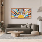 IARTTOP Large Boho Mid-century Modern Wood Wall Art 16x32 Inch Framed Green Abstract Leaf Wooden Wall Decor Bohemian Minimalist Geometric Wall Art Decor for Bedroom Living Room Office Set of 3 Gronata