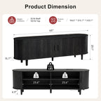 OneBlis 70" Mid Century Modern TV Stand, Wood TV Consoles with Sliding Doors and Power Outlet, Entertainment Center with Adjustable Shelves, Fluted TV Stands for Living Room, Walnut Gronata