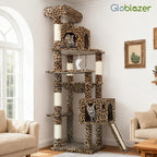 Globlazer Heavy Duty Cat Tree, 70 inch Sturdy Cat Tree for Indoor Cats Extra Large Cat Tower with Scratching Post, Hammock, Cat Condo for Adult Cats Kittens, F70 Pro, Light Grey Gronata