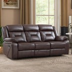 EBELLO Faux Leather Recliner Sofa Furniture Set for Living Room, 2 Recliner Chairs, 3 Seat Reclining Sofa Couch Set for Meeting Room, Brown Gronata