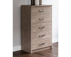 Signature Design by Ashley Finch Modern 6 Drawer Dresser with Ball-bearing Construction and Safety Stop, Black Gronata