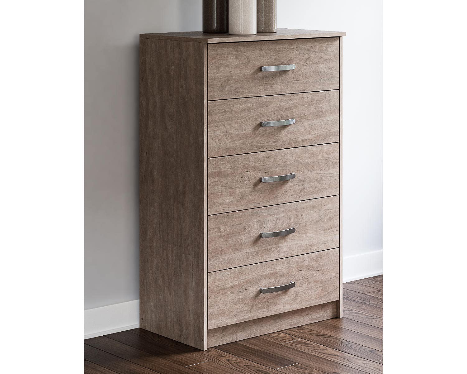 Signature Design by Ashley Finch Modern 6 Drawer Dresser with Ball-bearing Construction and Safety Stop, Black Gronata