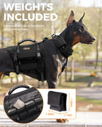 LISPOO Weighted Dog Vest and Collar Set with 4 Removable 0.88 lb Weight Blocks, No Sand Filling, Training Gear for Medium and Large Dogs, Walking, Conditioning, Muscle Building, M Gronata