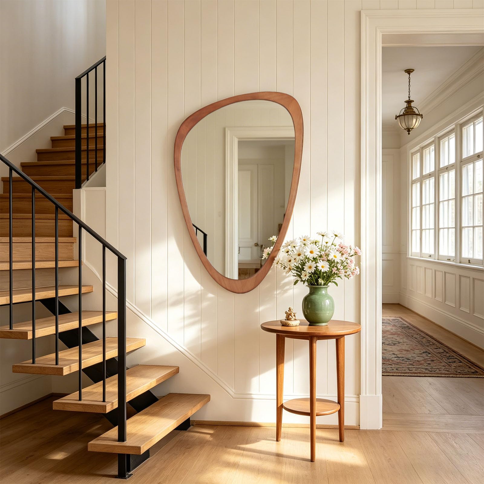 WallBeyond Asymmetrical Mirror, Irregular Mirror Full Length, Boho Wall Mirrors Decorative for Bedroom Living Room Entryway Hall, Mid Century Modern Decor 48" H x 22" W Gronata