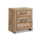 Signature Design by Ashley Wynnlow Rustic 2 Drawer Two Drawer Nightstand, 24.41" Tall, Weathered Gray Gronata