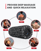 FITINDEX Vibrating Foam Roller for Back Pain, FSA&HSA Eligible, 5-Speed Muscle Massage, Exercise, Muscles Deep Tissue, Physical Therapy, Pilates, Yoga, Neck, Leg, Rechargeable, Travel Portable, Gray Gronata